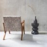 Antoine Fauteuil scandinave bois d'hévéa et imprimé léopard