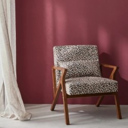 Antoine Fauteuil scandinave bois d'hévéa et imprimé léopard