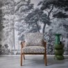 Antoine Fauteuil scandinave bois d'hévéa et imprimé léopard