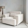 Wallas Fauteuil 1 place velours côtelé Crème
