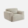 Wallas Fauteuil 1 place velours côtelé Greige
