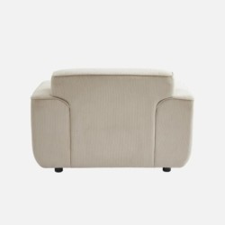 Wallas Fauteuil 1 place velours côtelé Greige