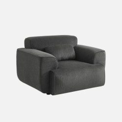 Wallas Fauteuil 1 place velours côtelé Gris foncé