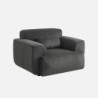 Wallas Fauteuil 1 place velours côtelé Gris foncé
