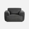 Wallas Fauteuil 1 place velours côtelé Gris foncé