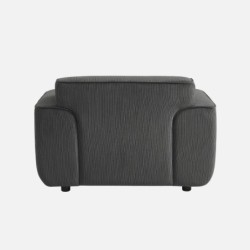 Wallas Fauteuil 1 place velours côtelé Gris foncé