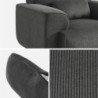 Wallas Fauteuil 1 place velours côtelé Gris foncé