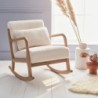 Lorens bouclette Rocking chair scandinave bois d'hévéa et bouclette