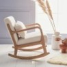 Lorens bouclette Rocking chair scandinave bois d'hévéa et bouclette
