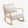 Lorens bouclette Rocking chair scandinave bois d'hévéa et bouclette