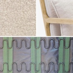 Lorens bouclette Rocking chair scandinave bois d'hévéa et bouclette