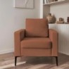Bjorn Fauteuil pieds métal velours côtelé Terracotta