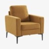 Bjorn Fauteuil pieds métal velours côtelé Ocre