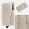 Leon Fauteuil capitonné tissu bouclette texturée Beige