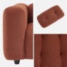Leon Fauteuil capitonné tissu bouclette texturée Terracotta