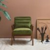 Antoine Fauteuil scandinave bois d'hévéa et velours Kaki