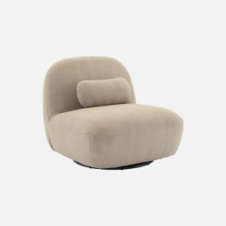 Spino Fauteuil pivotant 360 bouclette texturée Beige