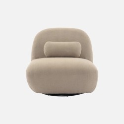 Spino Fauteuil pivotant 360 bouclette texturée Beige