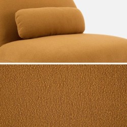 Spino Fauteuil pivotant 360 bouclette texturée Moutarde