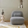 Spino Fauteuil pivotant 360 bouclette texturée Gris clair