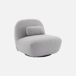 Spino Fauteuil pivotant 360 bouclette texturée Gris clair