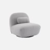 Spino Fauteuil pivotant 360 bouclette texturée Gris clair