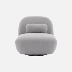 Spino Fauteuil pivotant 360 bouclette texturée Gris clair