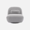 Spino Fauteuil pivotant 360 bouclette texturée Gris clair