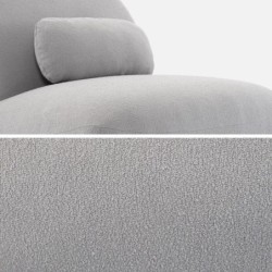 Spino Fauteuil pivotant 360 bouclette texturée Gris clair