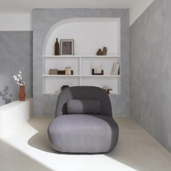 Spino Fauteuil pivotant 360 bouclette texturée Gris