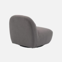 Spino Fauteuil pivotant 360 bouclette texturée Gris