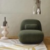 Spino Fauteuil pivotant 360 bouclette texturée Kaki foncé