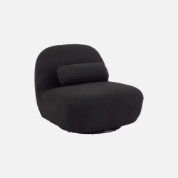 Spino Fauteuil pivotant 360 bouclette texturée Noir