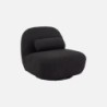 Spino Fauteuil pivotant 360 bouclette texturée Noir