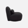 Spino Fauteuil pivotant 360 bouclette texturée Noir