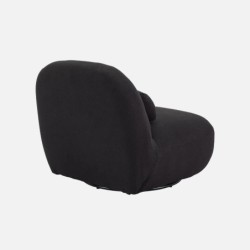 Spino Fauteuil pivotant 360 bouclette texturée Noir