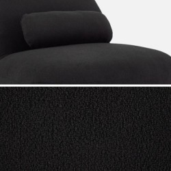 Spino Fauteuil pivotant 360 bouclette texturée Noir