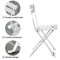 Shelah 2 personnes round Outdoor dining set rouge