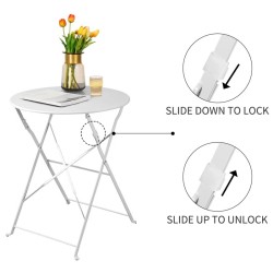 Shelah 2 personnes round Outdoor dining set rouge