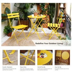 Shelah 2 personnes round Outdoor dining set Jaune
