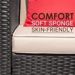 Ensemble de sièges de coussin extérieur jaune 4 personnes