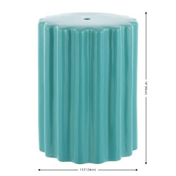 Tabouret décoratif en céramique Pier Bleu