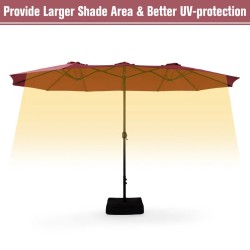 Nyasia 180 x 108 parapluie marché rectangulaire avec base Rouge foncé