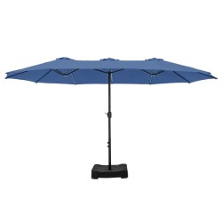 Nyasia 180 x 108 parapluie marché rectangulaire avec base Bleu brouillard