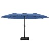 Nyasia 180 x 108 parapluie marché rectangulaire avec base Bleu brouillard