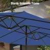 Nyasia 180 x 108 parapluie marché rectangulaire avec base Bleu brouillard