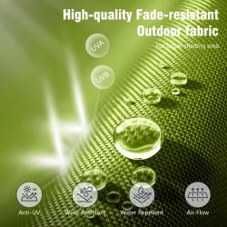 Nyasia 180 x 108 parapluie marché rectangulaire avec base Vert lime