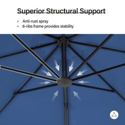 Ebonique Cantilever Umbrella with Base Included Dark Blue