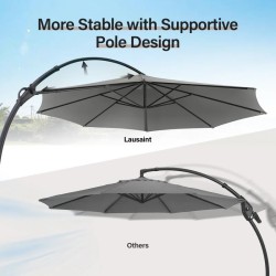 Ebonique Cantilever Umbrella with Base Included Gris
