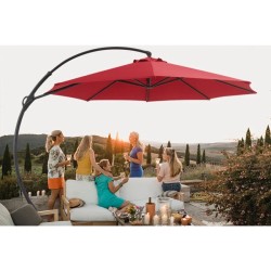 Ebonique Cantilever Umbrella with Base Included Rouge
